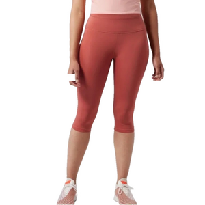 Athleta Accelerate Cropped Leggings Zipper Stash Pocket Muted Red Coral Size L